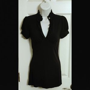 WINDSOR Black Tunic Top Small